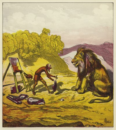 ジョン・ボールドとライオンとの出会い 作： Ernest Henry Griset