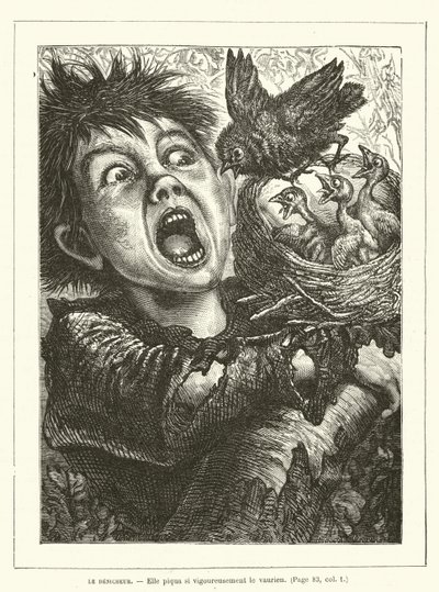 Denicheur、彼女はラスカルを激しく刺しました 作： Ernest Henry Griset