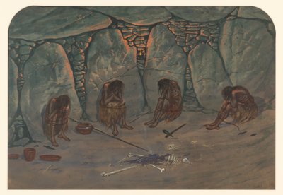 先史時代のシーン、1871 作： Ernest Henry Griset