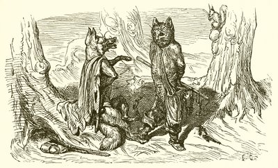 猫と狐 作： Ernest Henry Griset