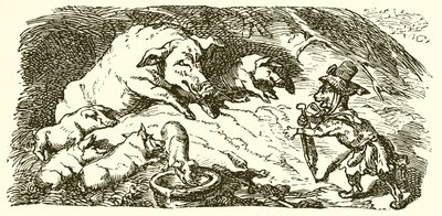 鷲、猫、雌豚 作： Ernest Henry Griset