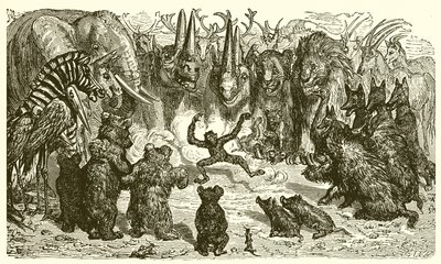 キツネとサル 作： Ernest Henry Griset
