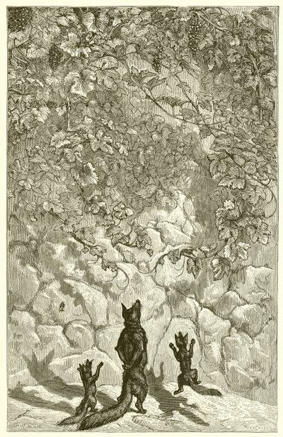 キツネとブドウ 作： Ernest Henry Griset