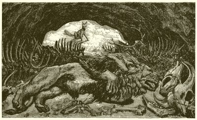 キツネと病気のライオン 作： Ernest Henry Griset