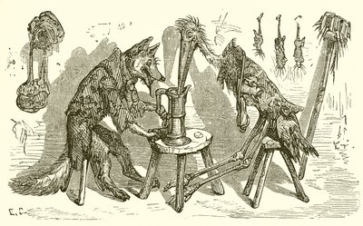 キツネとコウノトリ 作： Ernest Henry Griset