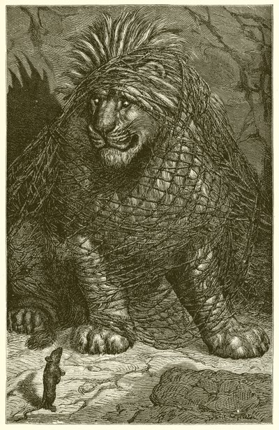 ライオンとネズミ 作： Ernest Henry Griset