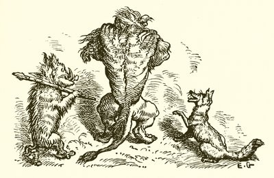ライオン、キツネ、オオカミ 作： Ernest Henry Griset