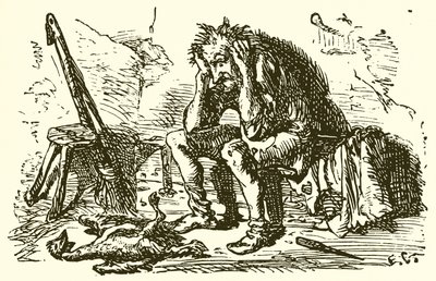 男と彼のガチョウ 作： Ernest Henry Griset