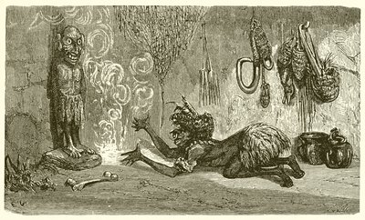 男と彼の木造神 作： Ernest Henry Griset