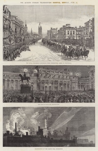 6月21日火曜日、ロンドンの女王のジュビリー感謝祭 作： Ernest Henry Griset