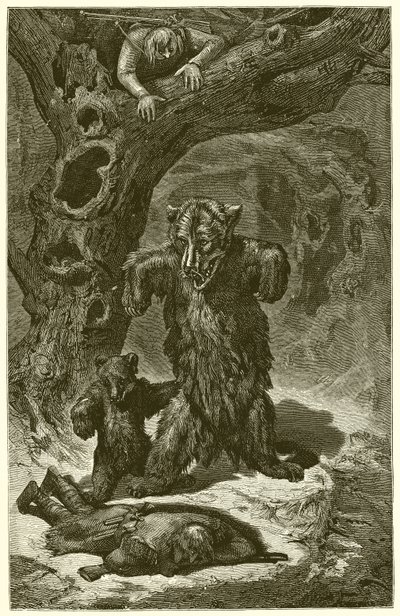 旅人とクマ 作： Ernest Henry Griset