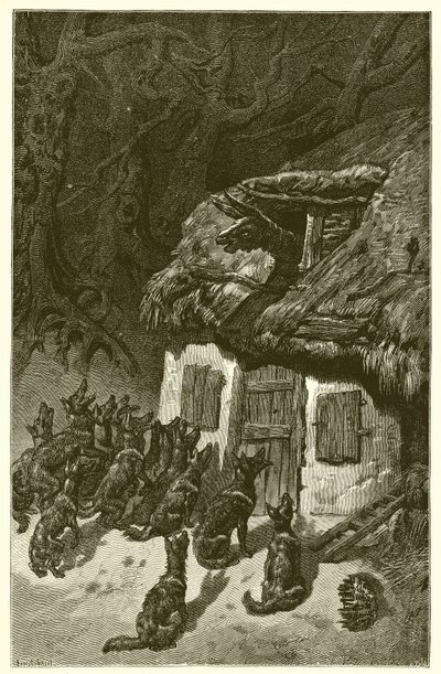オオカミと病気のお尻 作： Ernest Henry Griset