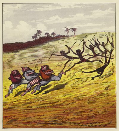 人食いに追われた3人のマリナー 作： Ernest Henry Griset