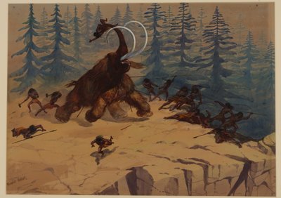 ウーリーマンモス、1871 作： Ernest Henry Griset