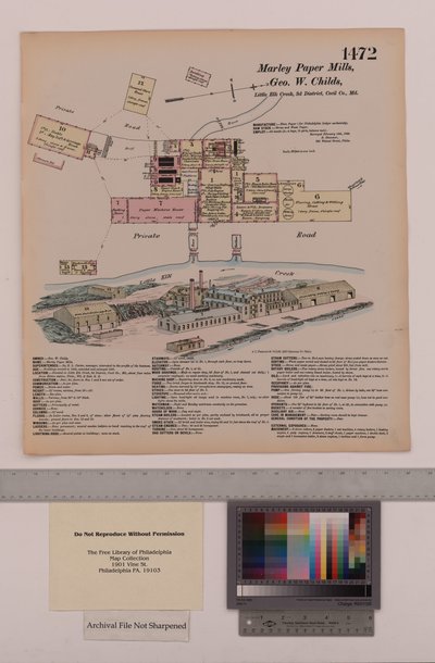 マーリーペーパーミルズ、メリーランド州、ヘキサマー一般調査、1880 作： Ernest Hexamer