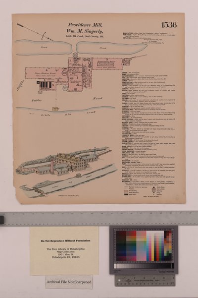 プロビデンスミル、フェアヒル、メリーランド州、ヘキサマー一般測量、1882年 作： Ernest Hexamer