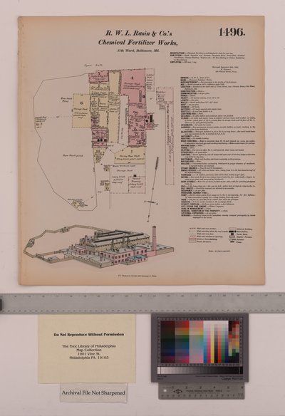 RWL Rasin＆Co. Chemical Fertilizer Works、Baltimore、Maryland、Hexamer General Surveys、1880 作： Ernest Hexamer