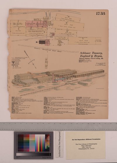 イングランドのシュロッサータナリーとメリーランド州のブライアンタナリーステーション、ヘキサマー一般測量、1883年 作： Ernest Hexamer