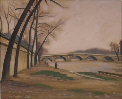 パリのセーヌ川岸、1920〜30年頃（キャンバスに油彩） 作： Ernest Hiram Brülhart
