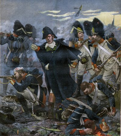 ピエール・カンブロンヌ将軍（1770-1842）とワーテルローの戦いでの部隊 - ドラヘイ、アーネスト・ジャン（1855-1921）の手による彫刻。 作： Ernest Jean Delahaye