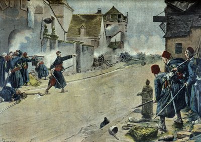 モンベリアールの戦いでのポール・ドゥルール（エングレーヴィング） 作： Ernest Jean Delahaye