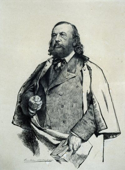 詩人テオフィル・ゴーティエの肖像 1811～1872 年、1879 年。 作： Ernest Karlovich Liphart