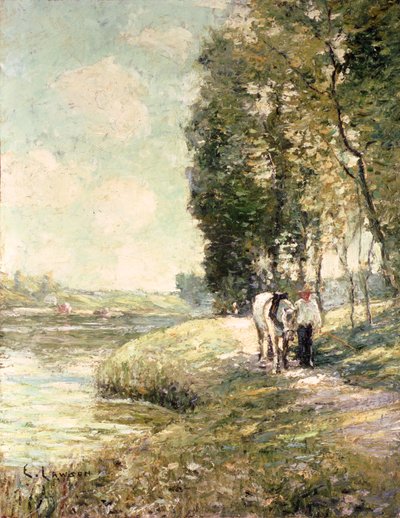 スピュトン、デュイビル、ニューヨークへの田舎道（船内の油） 作： Ernest Lawson