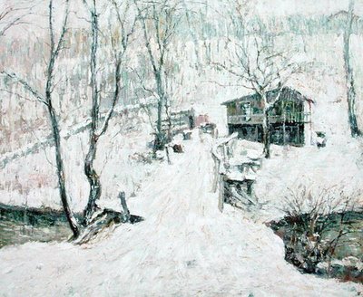 田舎の風景、冬 作： Ernest Lawson