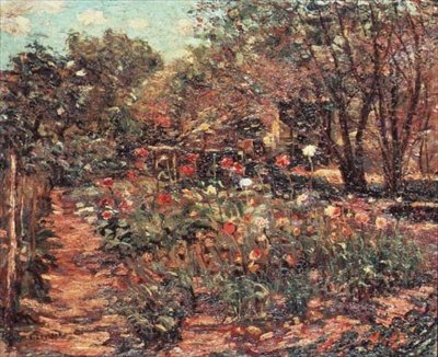 庭の風景」1915年頃（油彩・キャンバス） 作： Ernest Lawson