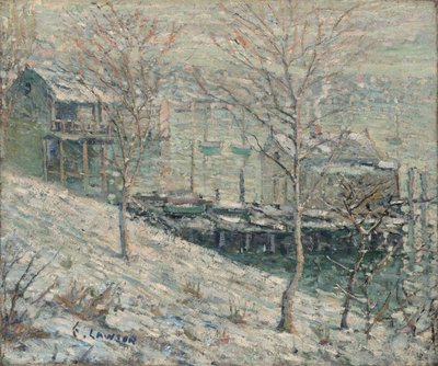 ハーレム川の冬景色、1910年頃 作： Ernest Lawson