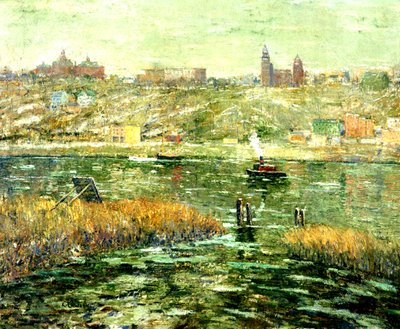 ハーレム川、1913〜15年頃 作： Ernest Lawson