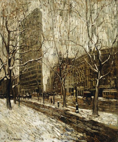 ニューヨークのフラットアイアンビルディング 作： Ernest Lawson