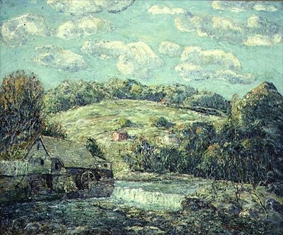The Old Mill, Wilton, Connecticut （油彩・キャンバス 作： Ernest Lawson