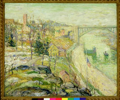 ワシントン橋、ニューヨーク市、1915-25年頃（キャンバスに油彩） 作： Ernest Lawson