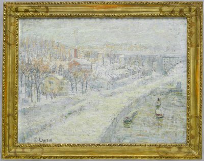 冬の風景-ワシントン橋、c.1907-10 作： Ernest Lawson