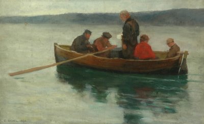 「高原の子供の葬式」のための研究、1894年（木製パネルに油彩） 作： Ernest Leopold Sichel