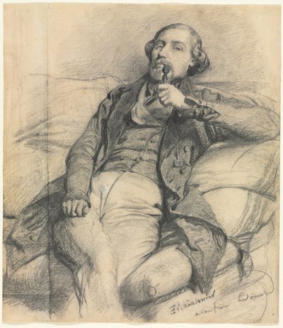 男の喫煙、1800年代。 作： Jean Louis Ernest Meissonier