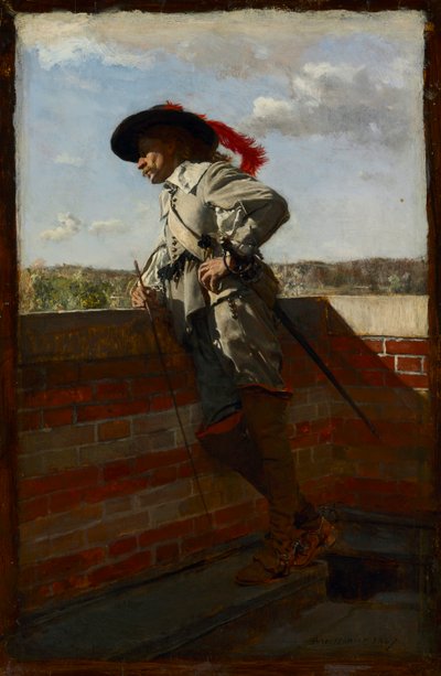 テラスで、1867年。 作： Jean Louis Ernest Meissonier
