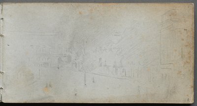 Sketchbook、page 01：Street Scene、1905-10。 作： Jean Louis Ernest Meissonier
