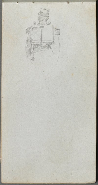 スケッチブック 08ページ 背後からの兵士の習作 作： Ernest Meissonier