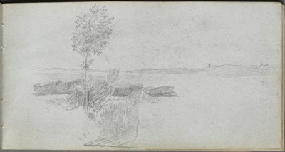 スケッチブック、28ページ：景観研究。 作： Jean Louis Ernest Meissonier