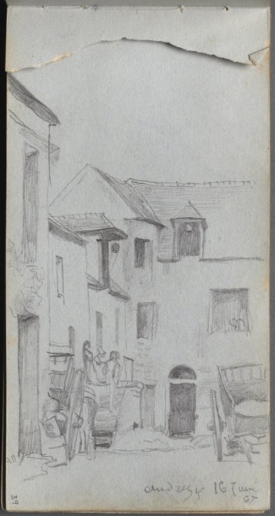 スケッチブック、39ページ街の風景 作： Ernest Meissonier