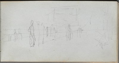 スケッチブック、40ページ遠近法の研究 作： Ernest Meissonier