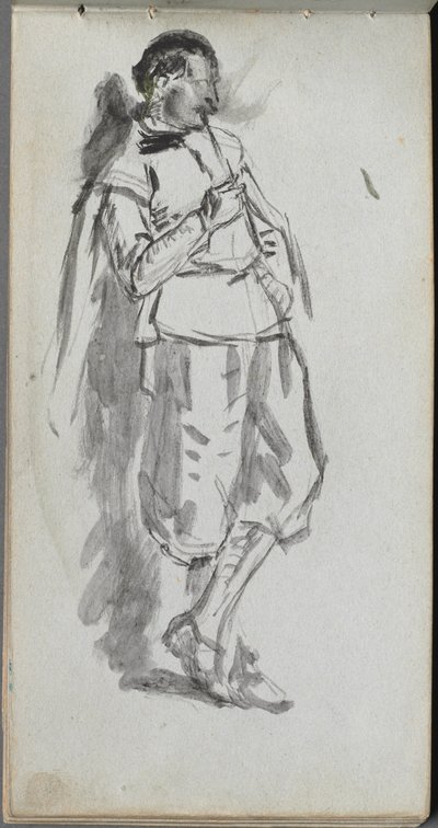 スケッチブック、46 ページ: 男性の立ち姿 作： Ernest Meissonier