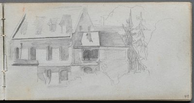 スケッチブック、49 ページ: 建築研究 作： Ernest Meissonier