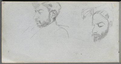 スケッチブック、65 ページ: プロファイルの顔の研究 作： Ernest Meissonier