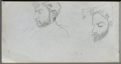 スケッチブック、65ページ：プロファイル内の面の研究。 作： Jean Louis Ernest Meissonier