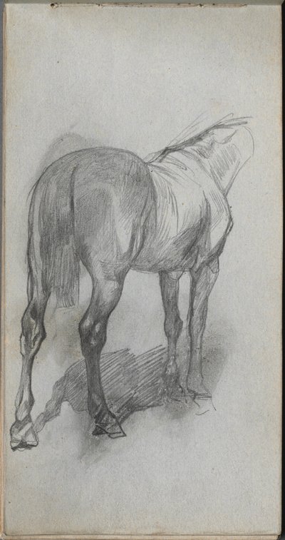 スケッチブック、76ページ：馬の研究。 作： Jean Louis Ernest Meissonier