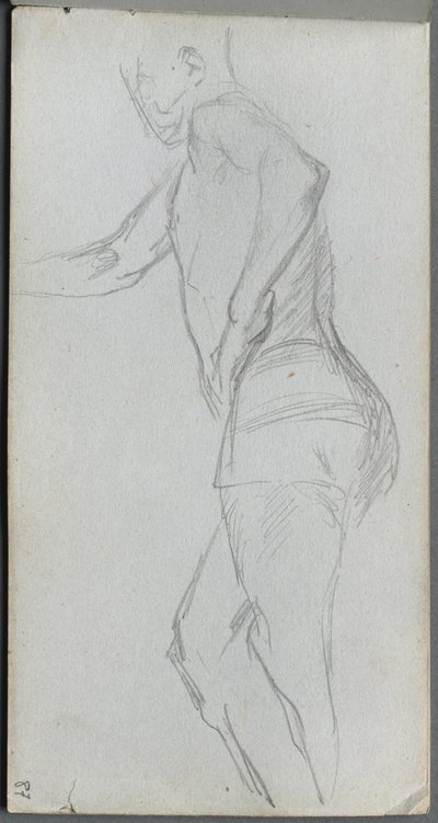 スケッチブック、87 ページ: フィギュア スタディ 作： Ernest Meissonier