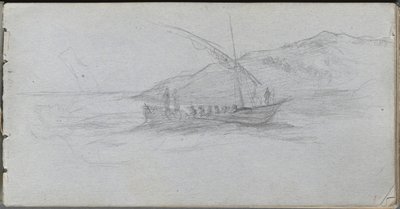 スケッチブック、88ページ：海景と図。 作： Jean Louis Ernest Meissonier
